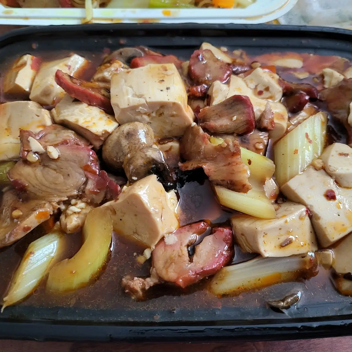 mapo tofu with bbq pork 叉烧跟麻婆豆腐
